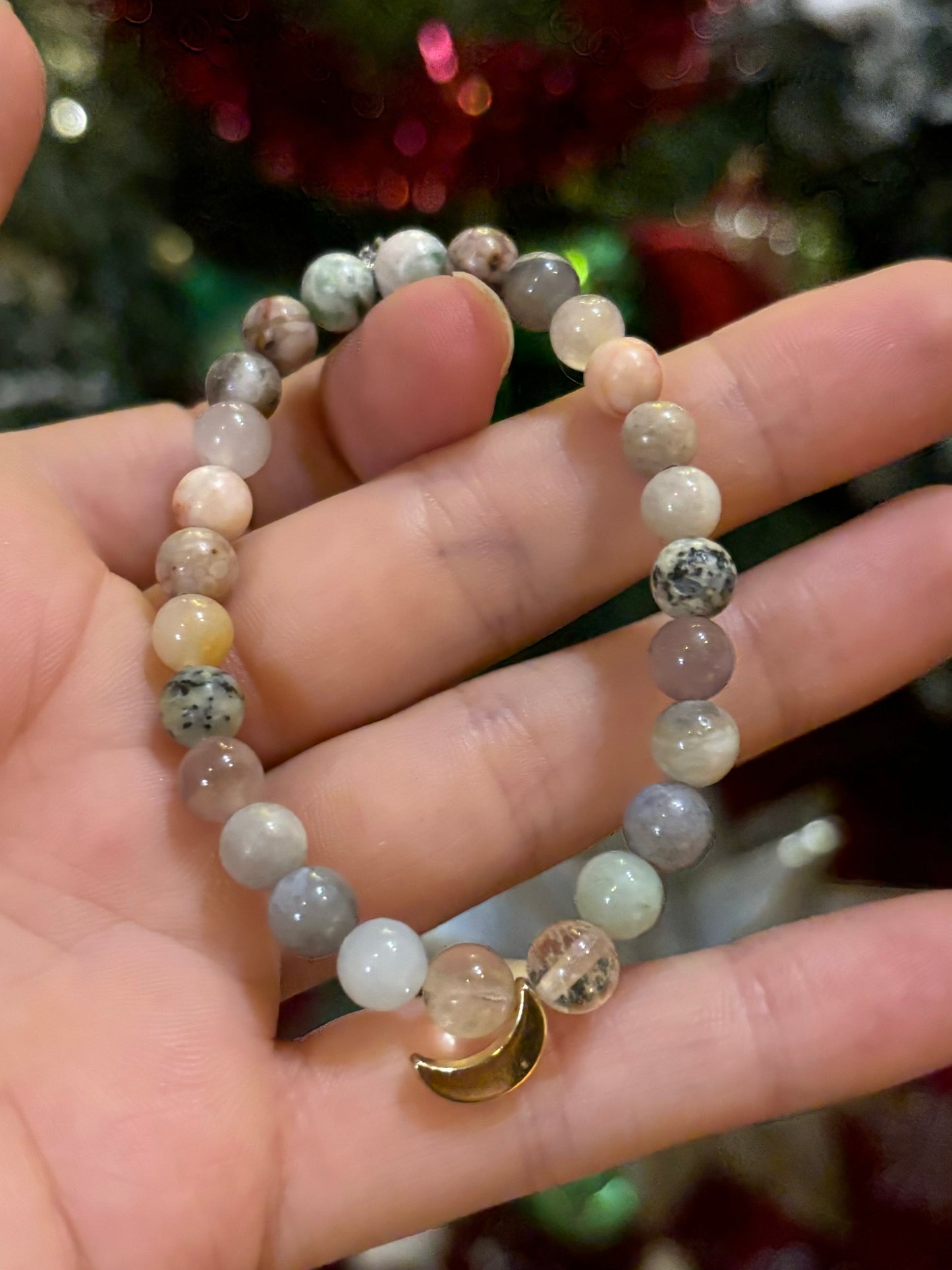 Pastel moon mala bracelet