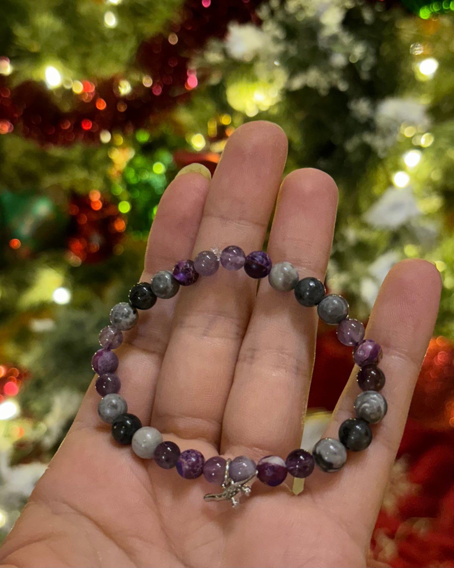 Purple Dino mala bracelet