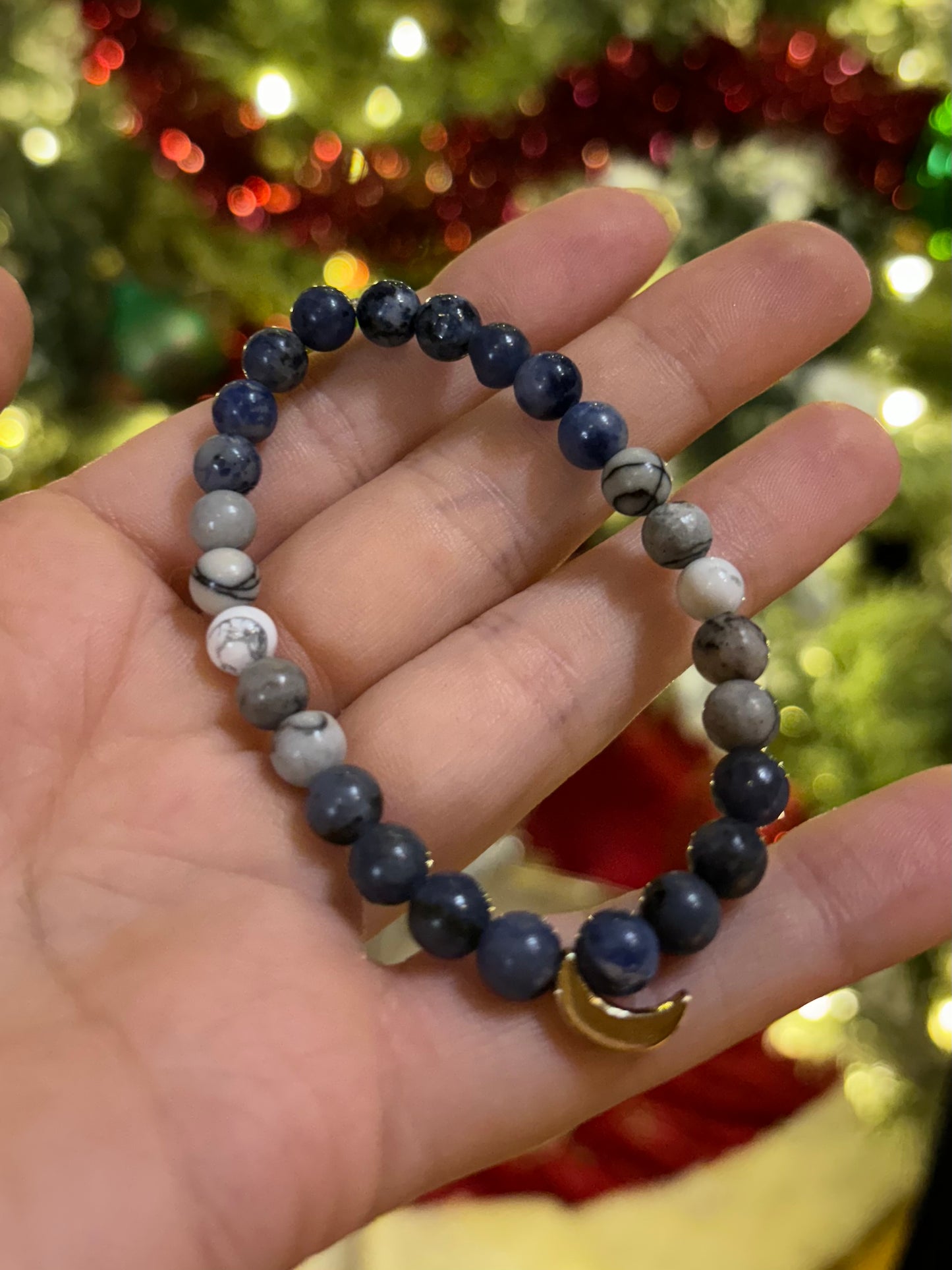 Blue moon mala bracelet