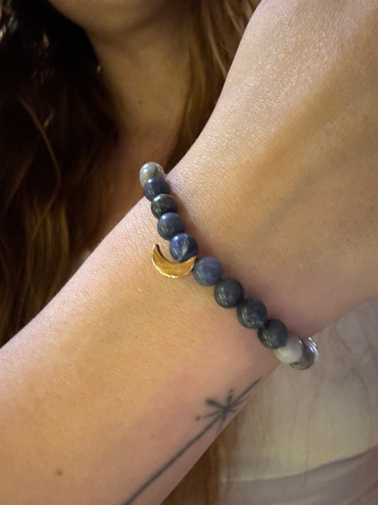 Blue moon mala bracelet