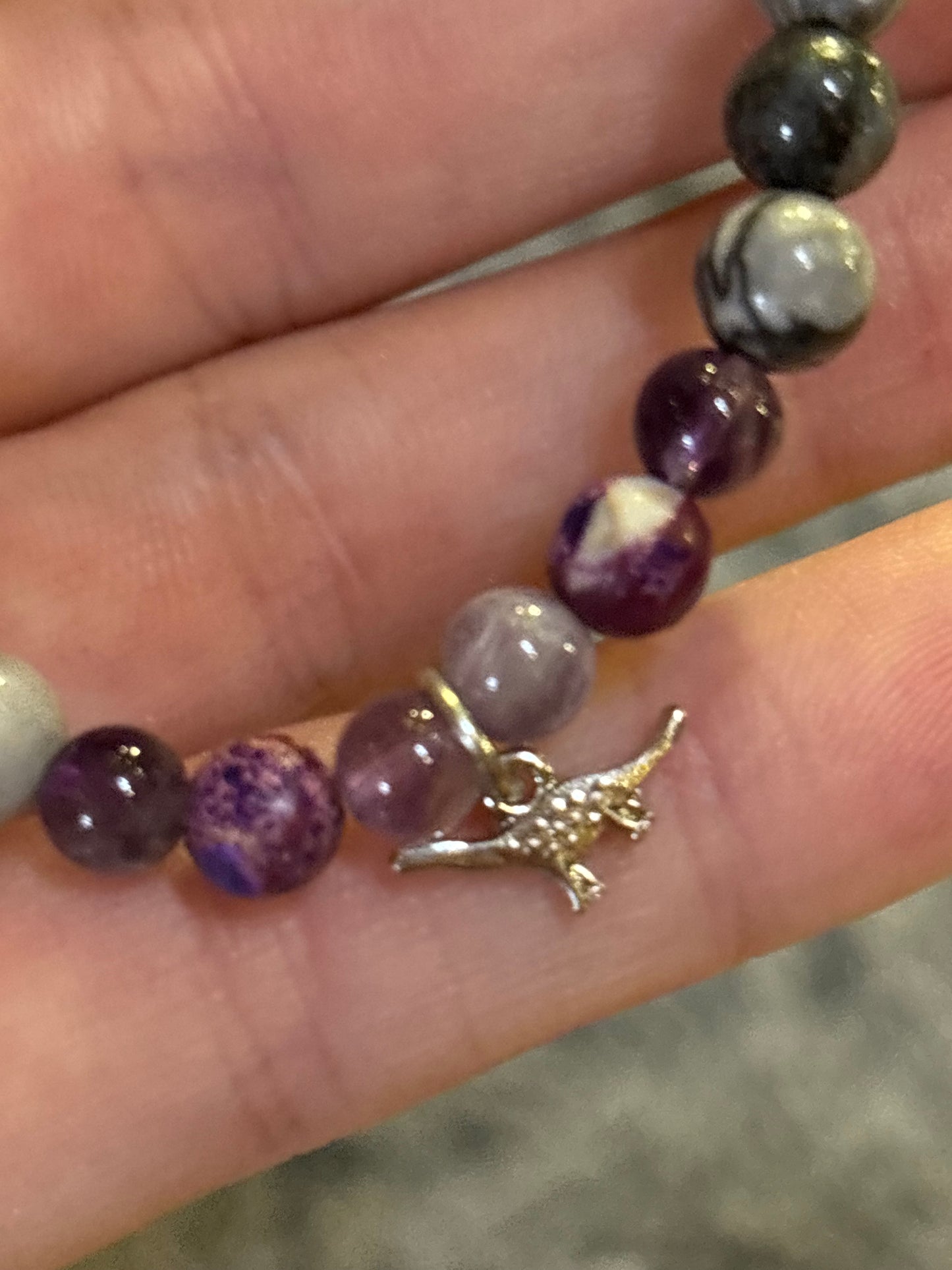 Purple Dino mala bracelet