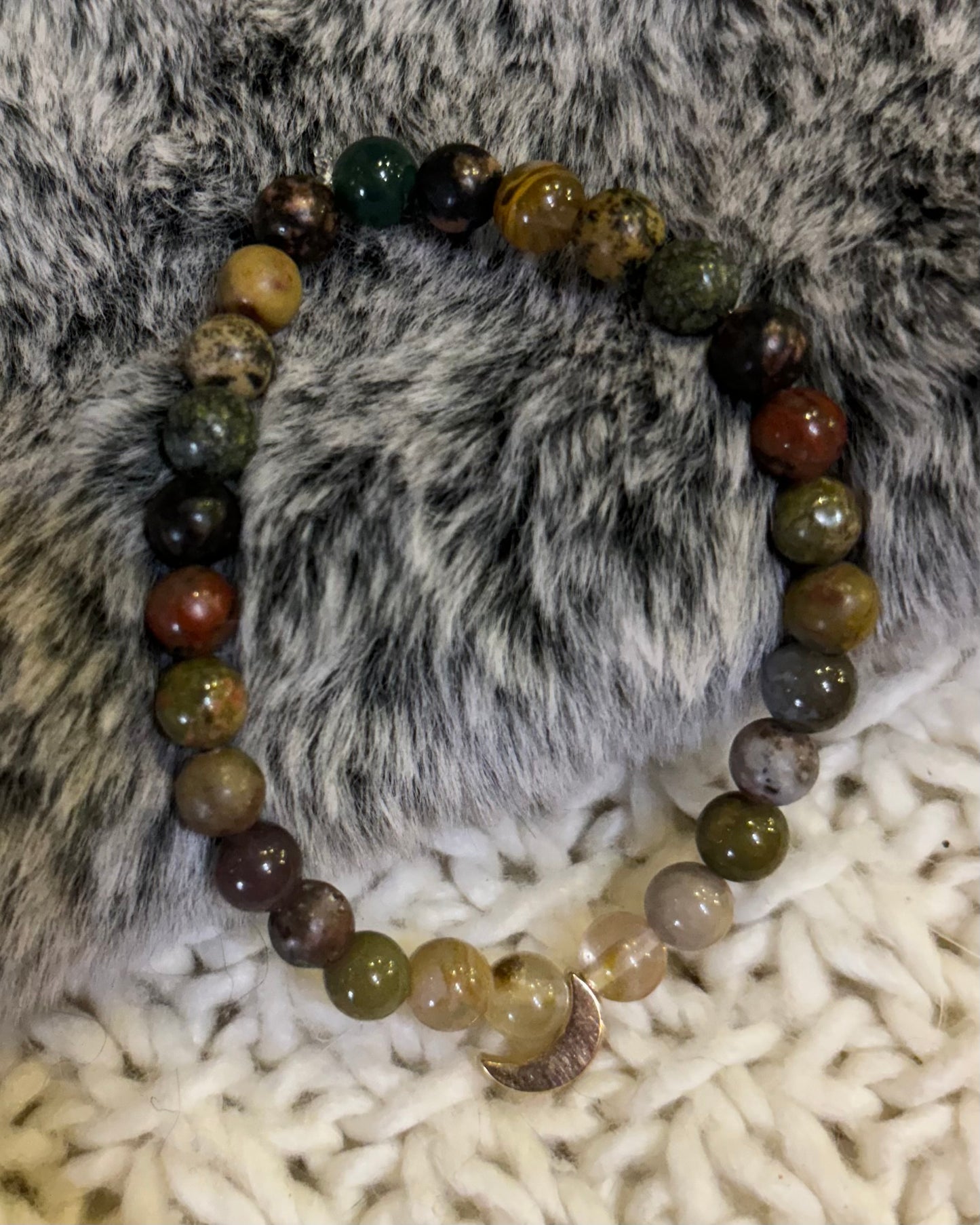 Natural moon mala bracelet